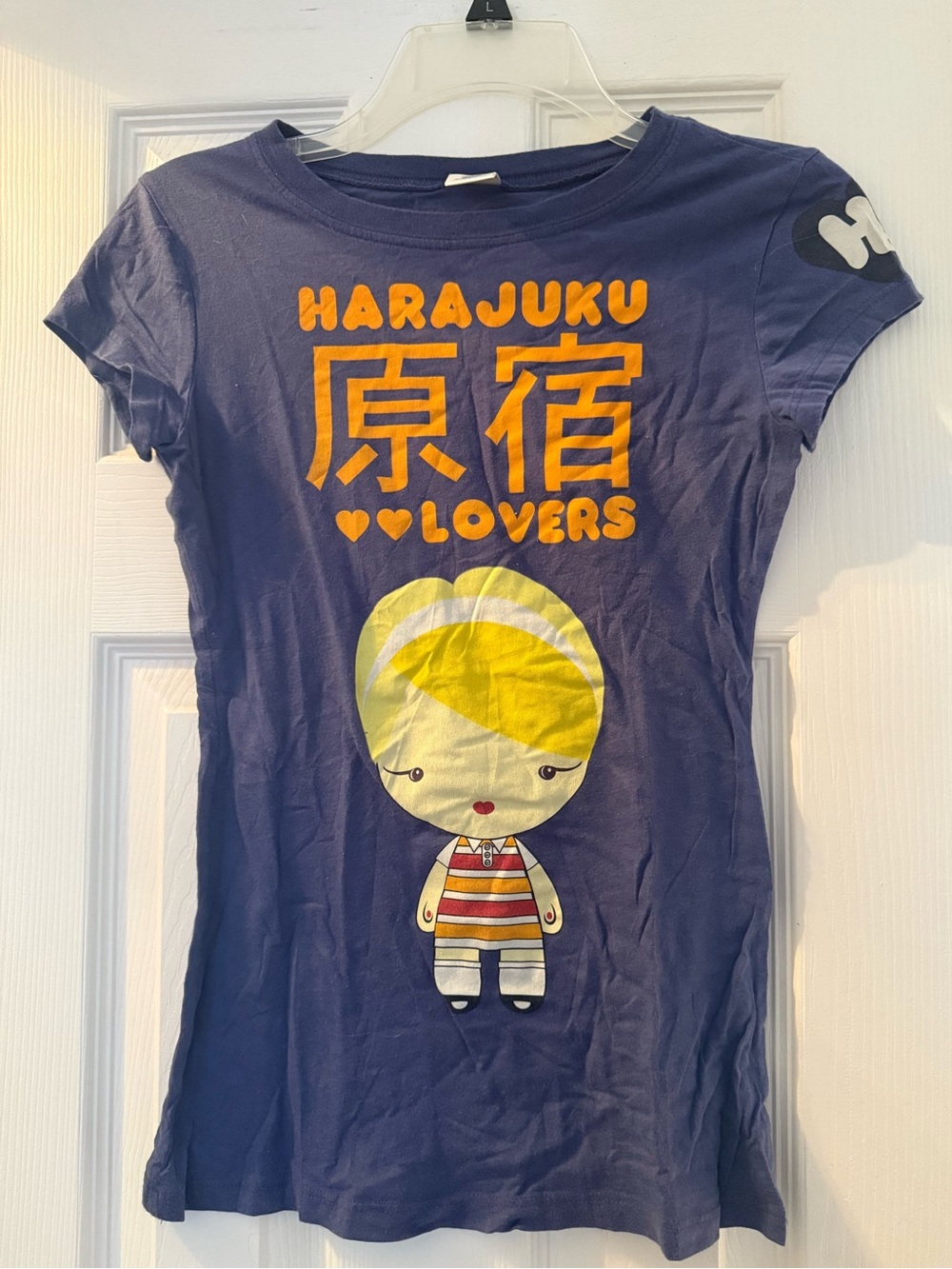Harajuku Lovers Short Sleeve Tee Navy Blue - Size S